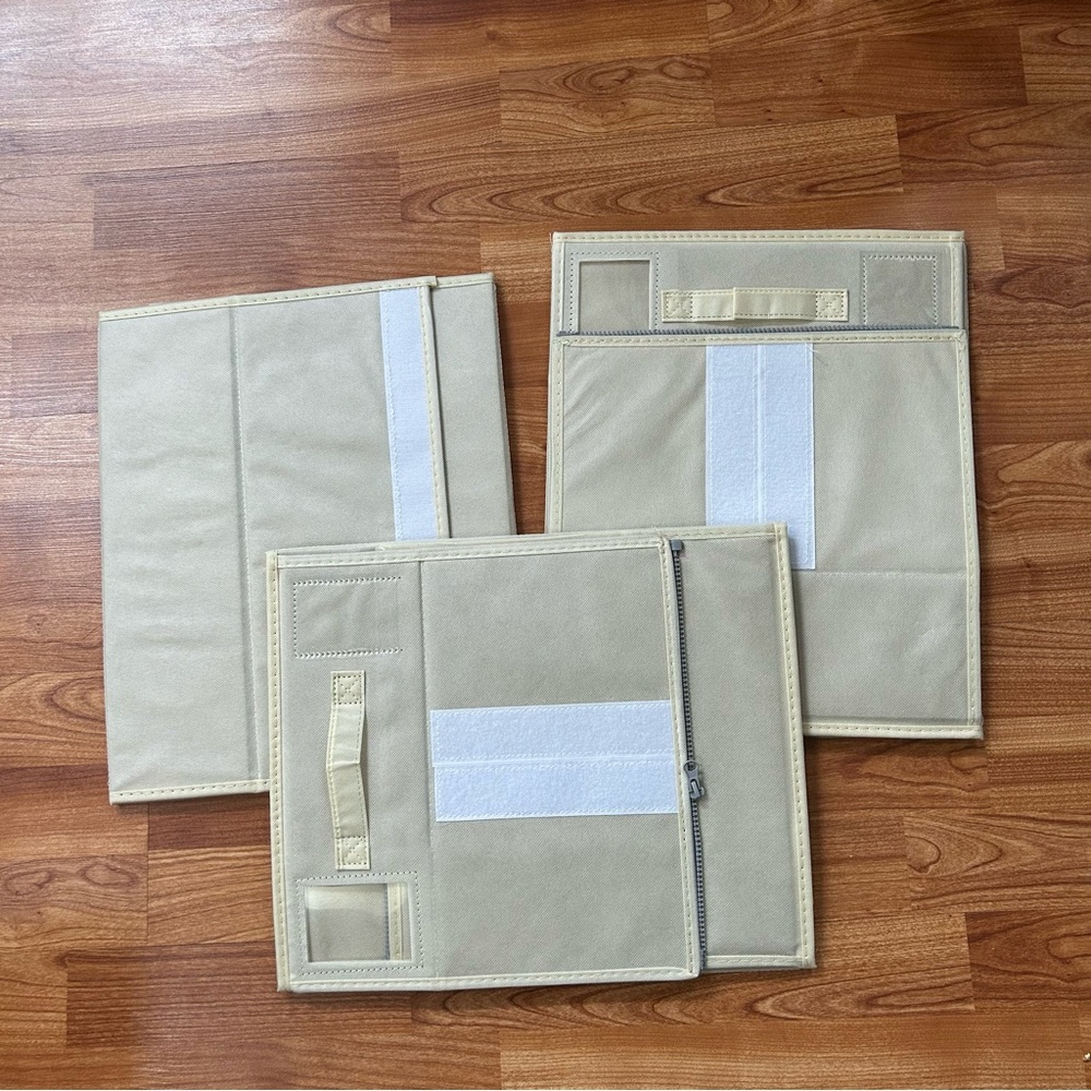 NWOT Beige Storage Sheet Organizers set of three